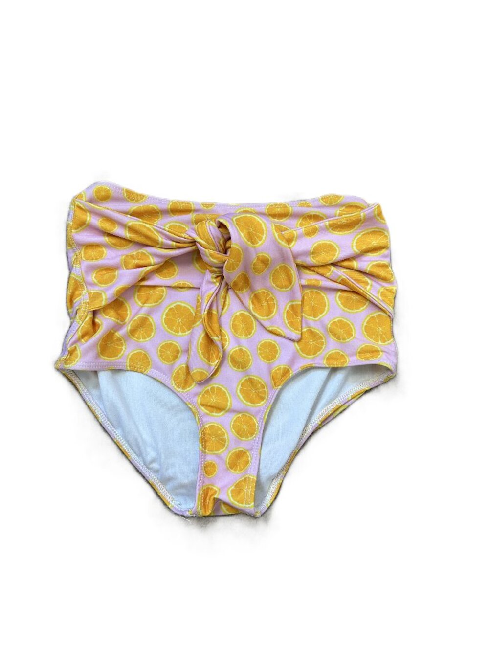 Kortni Jeane Fruit Print High Waist Knotted Bikini Bottoms Swim XS